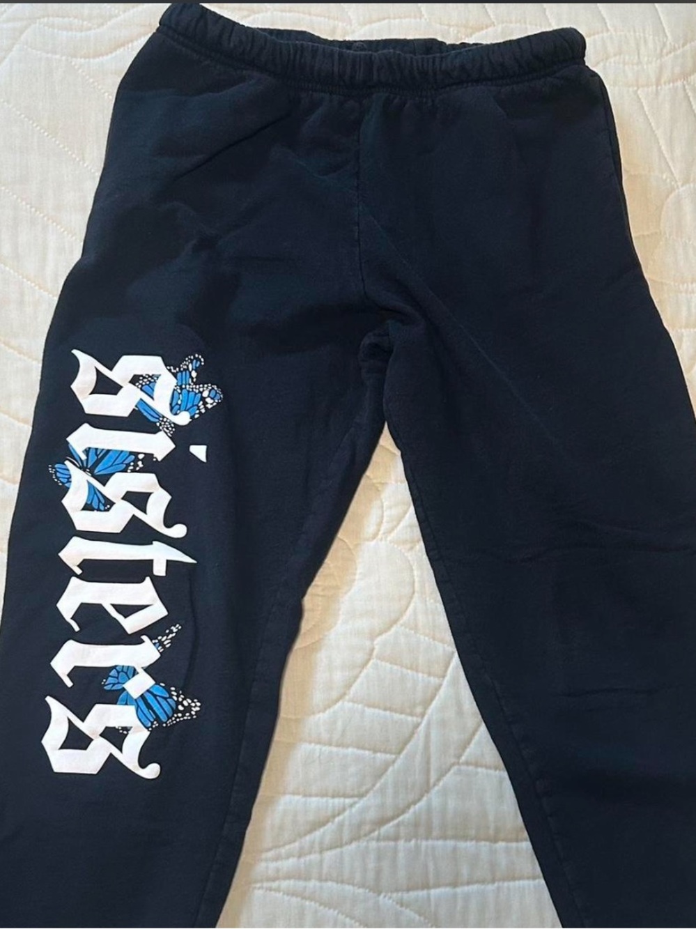 Black James Charles sisters butterfly sweatpants 🦋💙